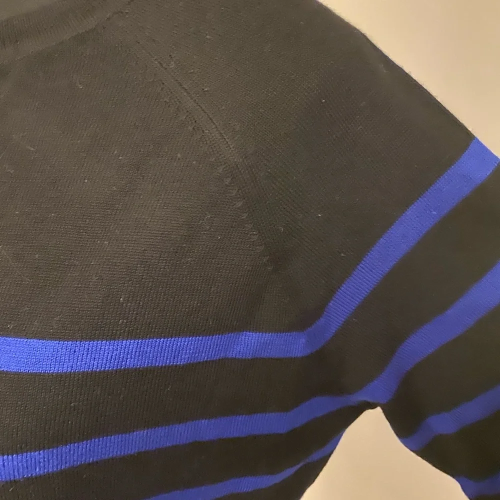Zara Black and Blue Nautical Crew Neck Sweater lightweight Great for spring - Picture 8 of 10